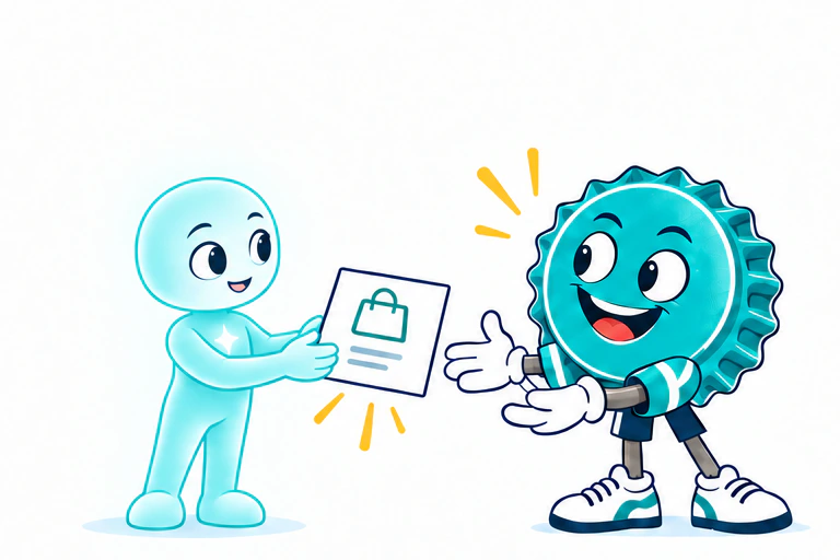 The AI shopping agent hands the shopper request to Cappy, representing Uncap